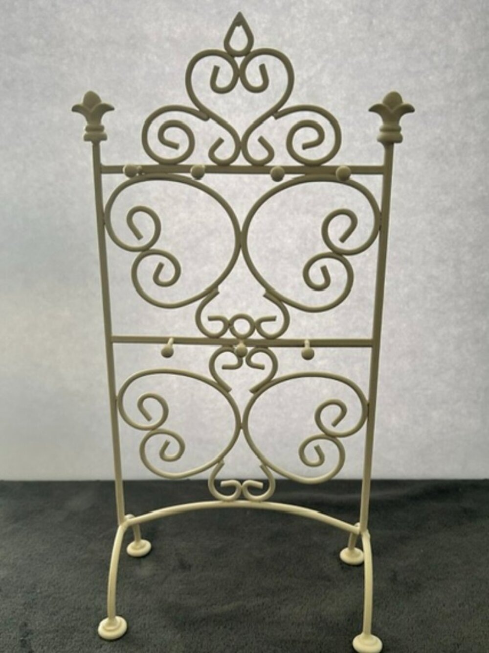 Vintage White Metal Stand for Jewelry or Keys